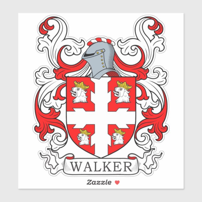 Walker Family Crest Sticker (Sheet)