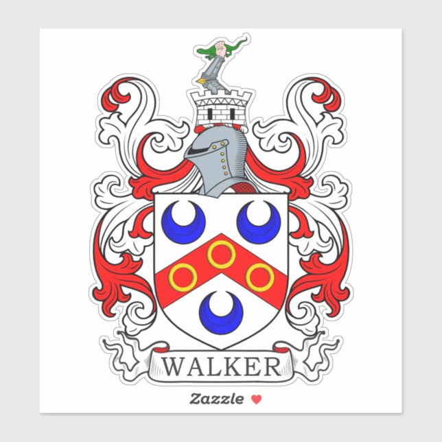 Walker Family Crest Sticker (Sheet)