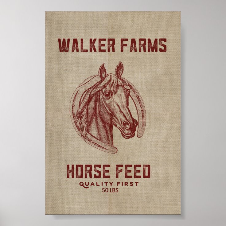 Walker Farms Horse Feed Sack Poster Zazzle