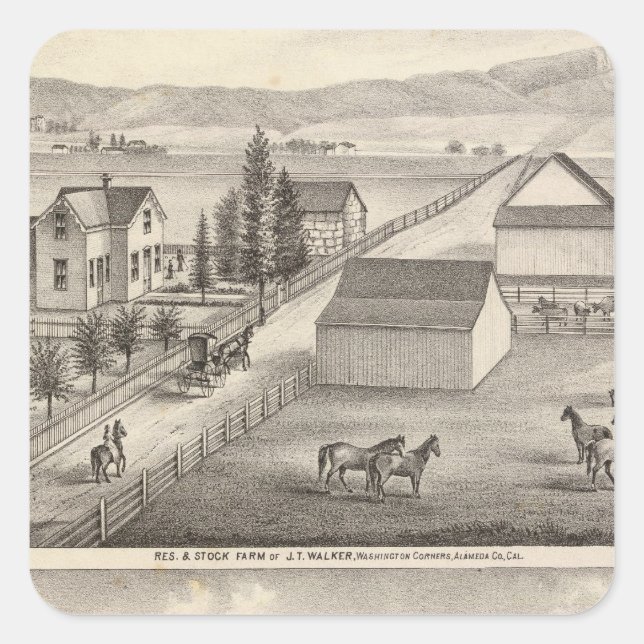 Walker, Knittel residences, farms Square Sticker (Front)