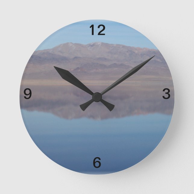 Walker Lake Mirror Image Round Clock (Front)