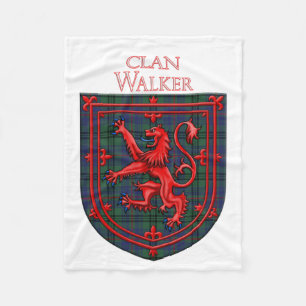 Walker Tartan Scottish Plaid Lion Rampant Fleece Blanket