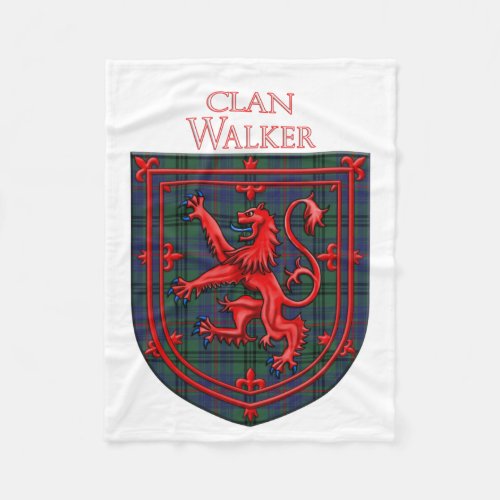 Walker Tartan Scottish Plaid Lion Rampant Fleece Blanket