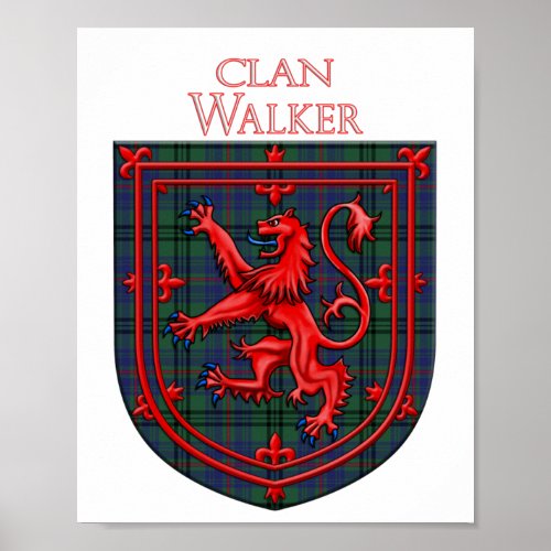 Walker Tartan Scottish Plaid Lion Rampant Poster
