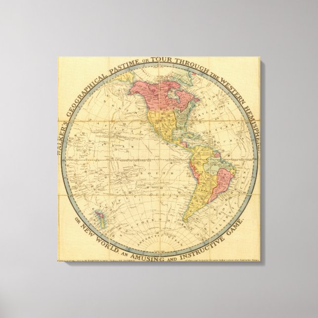 Walker's Geographical Pastime maps Canvas Print (Front)