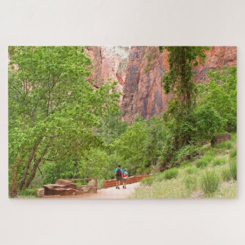 Walkers in Zion National Park Utah Jigsaw Puzzle