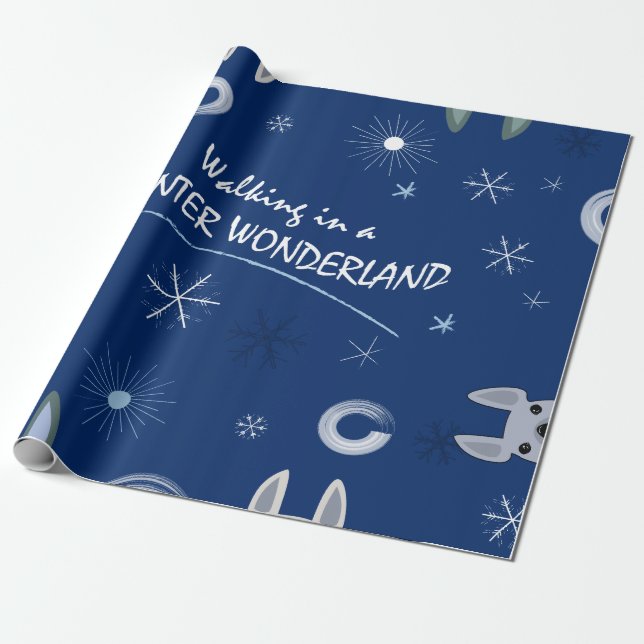 Walkign in a winter wonderland wrapping paper (Unrolled)