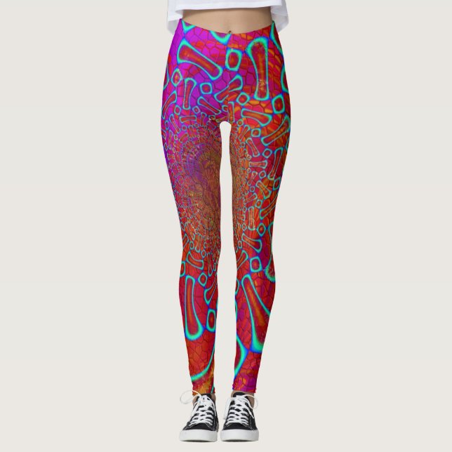 Walkin' On Sun Shine Psychedelic 3D Leggings (Front)