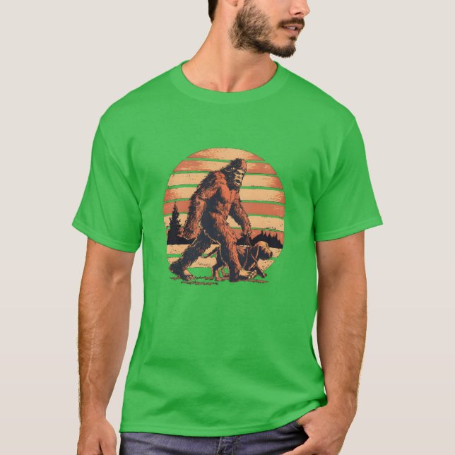 walking a dog boy boy T-Shirt (Front)