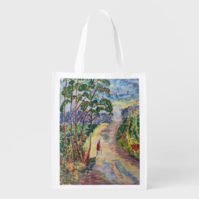 Walking along a path grocery bag (Front)