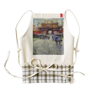 Walking around the Forbidden City Zazzle HEART Apron