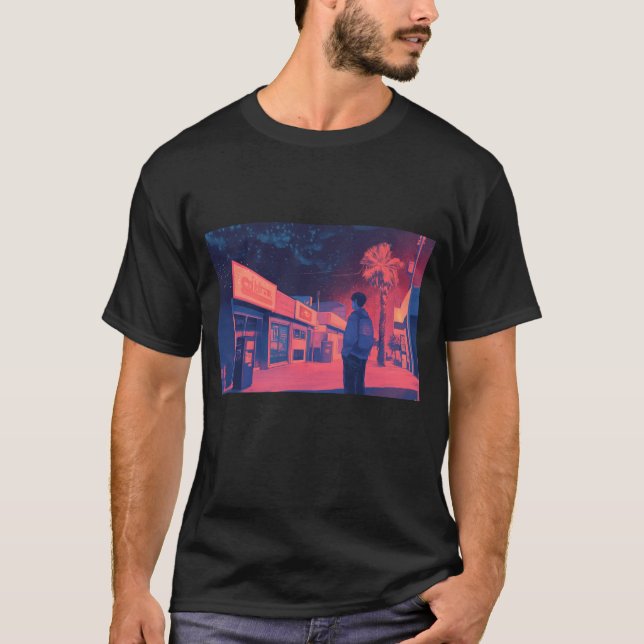 walking at night lofi style T-Shirt (Front)