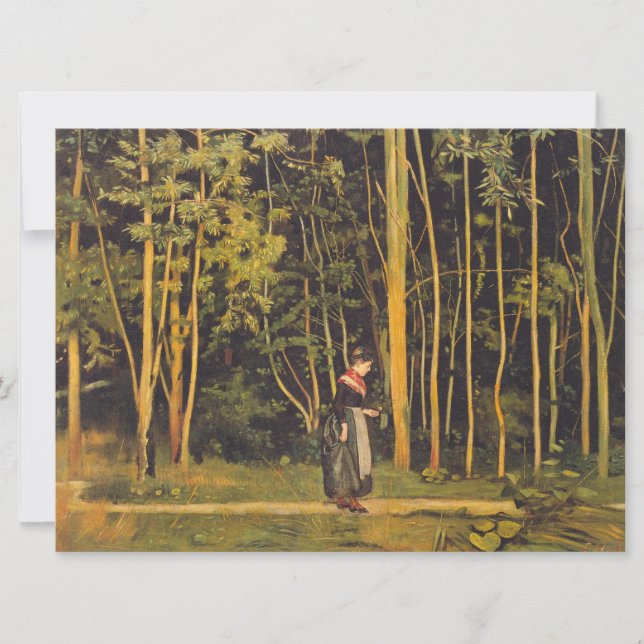 Walking at the Forest Edge (by Ferdinand Hodler) Card (Front)