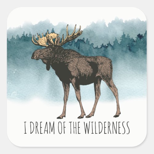 Walking Bear Dream Of The Wilderness  Square Stick Square Sticker