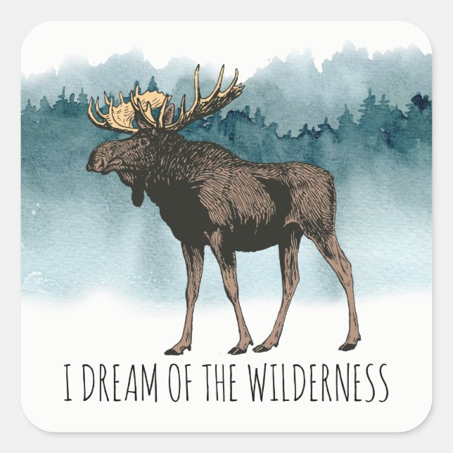 Walking Bear Dream Of The Wilderness  Square Stick Sticker (Front)