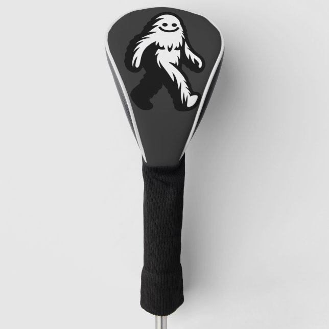 Walking Bigfoot - Smiling Sasquatch Funny Cryptid Golf Head Cover (Front)