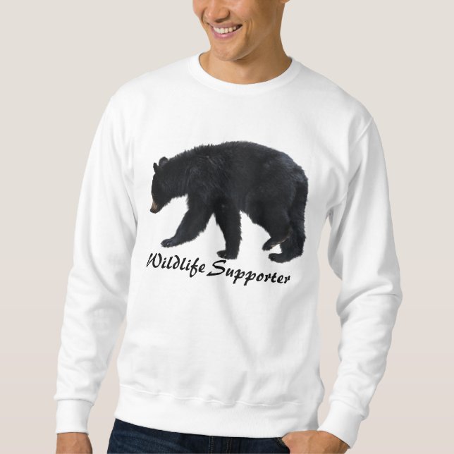 Walking Black Bear Animal Lover Apparel Sweatshirt (Front)