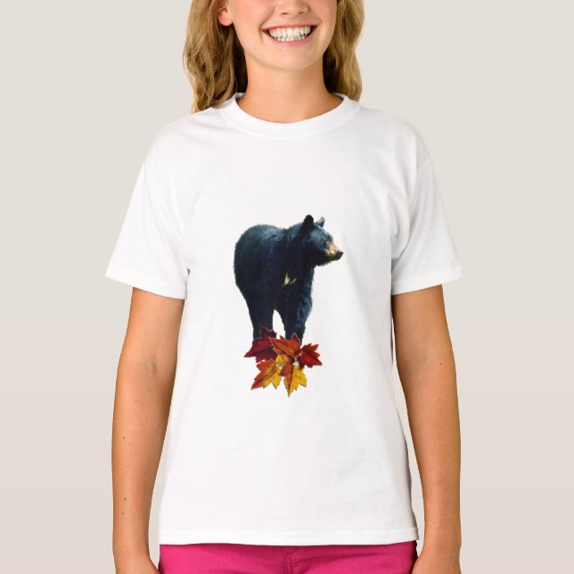 Walking Black Bear Animal Lover Shirt (Front)