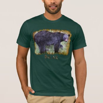 Walking Black Bear Grunge Art T-shirt by RavenSpiritPrints at Zazzle