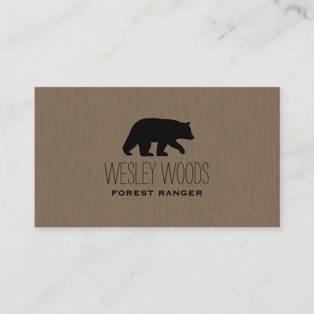 Walking Black Bear Silhouette | Simple Wildlife Business Card (Front)