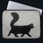 Walking Black Cat | Cool Kitty with Fluffy Tail Laptop Sleeve<br><div class="desc">Longhaired Black Cat with Long Fluffy Tail. Protect your laptop and make a statement with this cool cat design. This fun computer case makes a great gift for kitty lovers.</div>