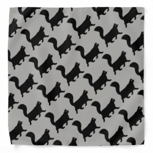 Walking Black Cats Pattern   Funky Feline Fashion Bandana