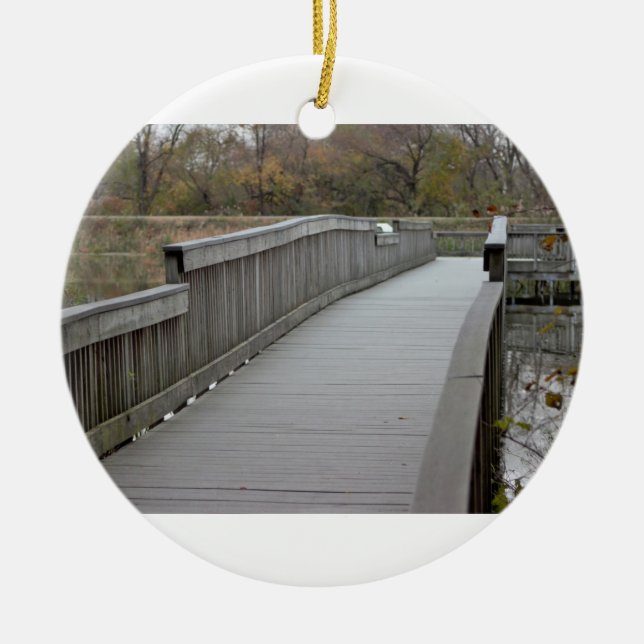Walking Bridge Ceramic Ornament (Front)