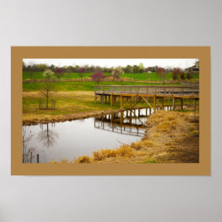 Walking Bridge Reflection Poster