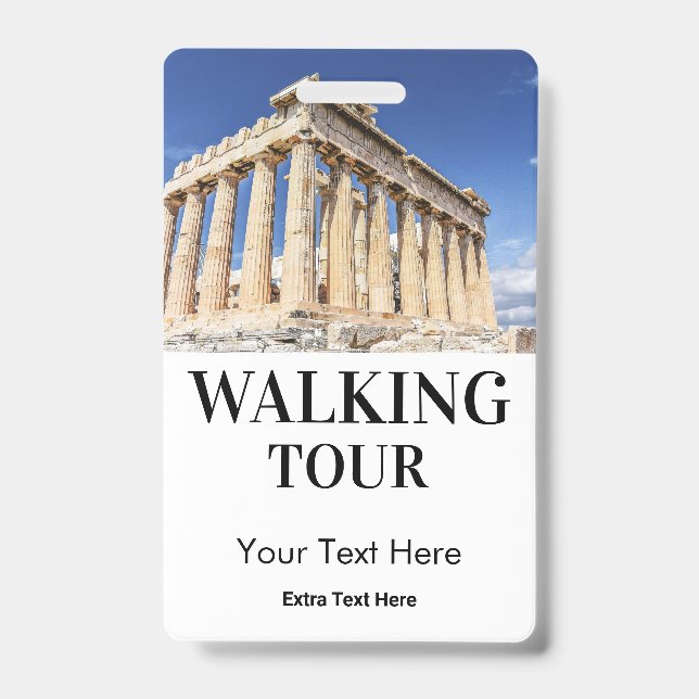 Walking City Tour Photo & Logo Badge (Front)