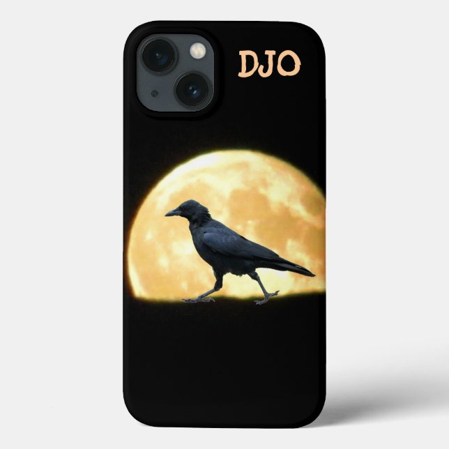 Walking Crow and Super Full Moon Case-Mate iPhone Case (Back)