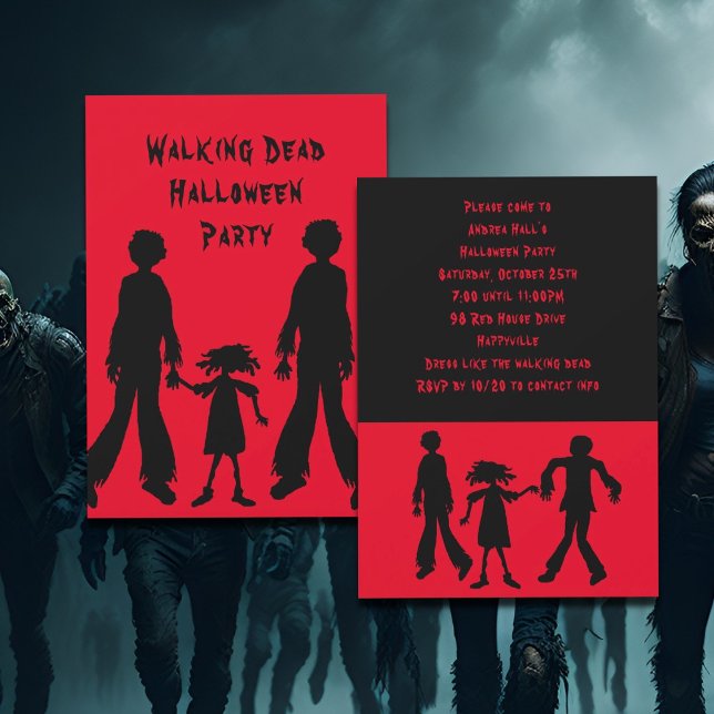 Walking Dead Zombies Halloween Party Invitation (Creator Uploaded)