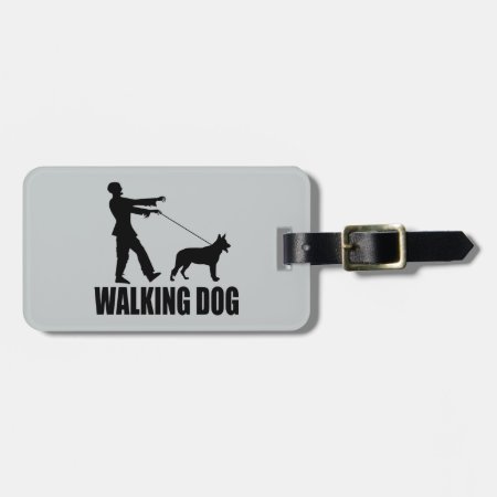 Walking Dog Luggage Tag