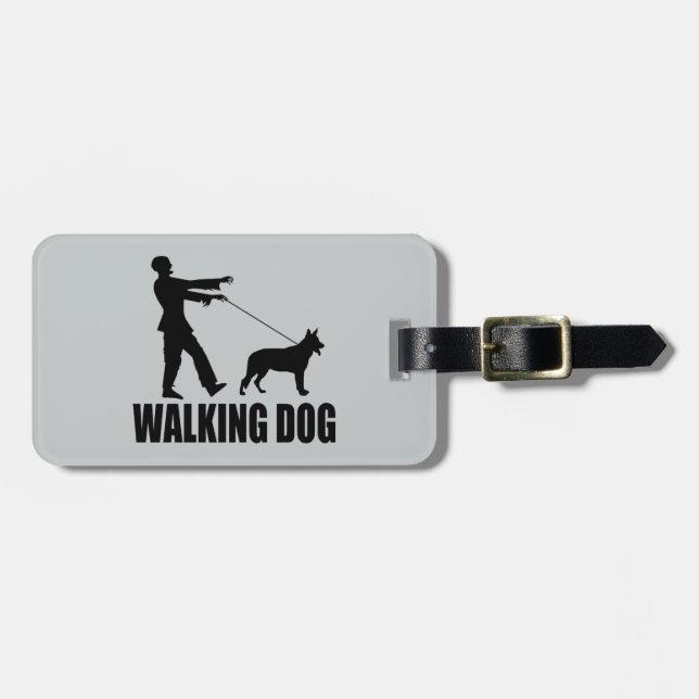 Walking Dog Luggage Tag (Front Horizontal)
