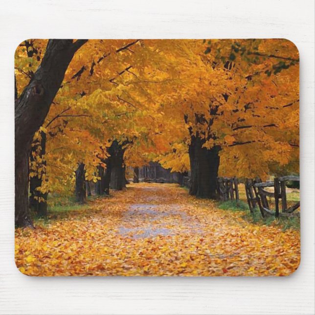 Walking Down Autumn's Memory Lane Mouse Pad (Front)