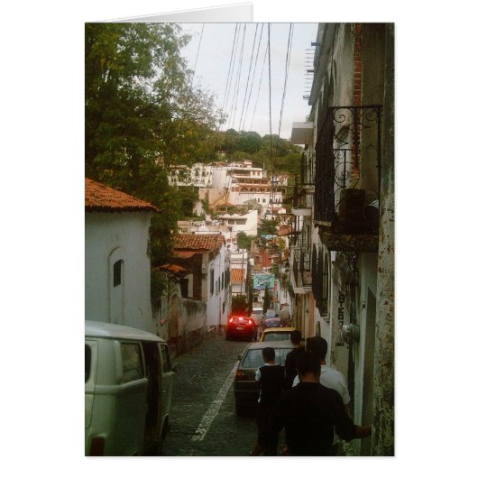 Walking down the mountain side in Taxco Cards (Front)