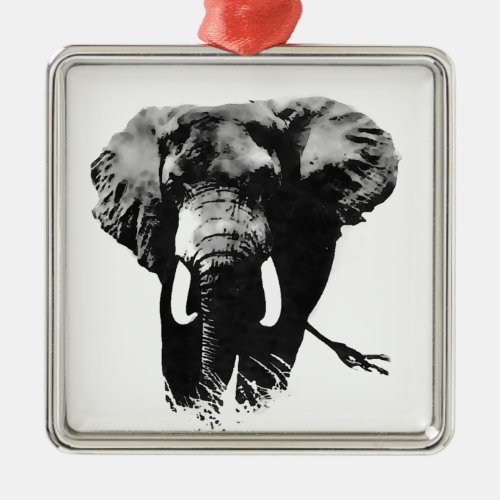 Walking Elephant Metal Ornament