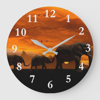 Walking Elephants Acrylic Wall Clock