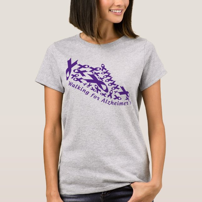 walking for Alzheimer's awareness T-Shirt (Front)