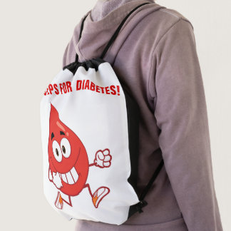 Walking for Diabetes Awareness Drawstring Bag