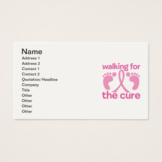 Walking For The Cure Business Card