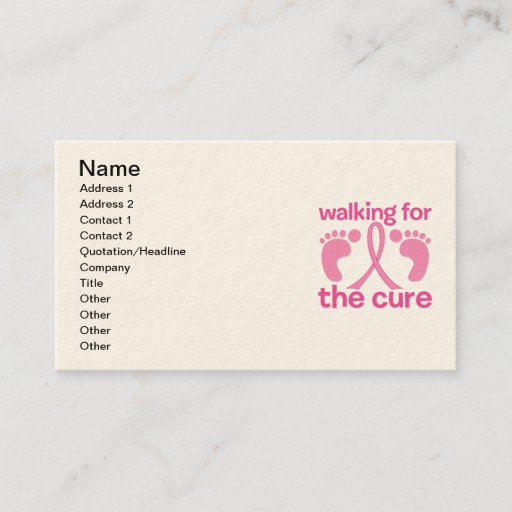 Customizable Walking For The Cure Business Card