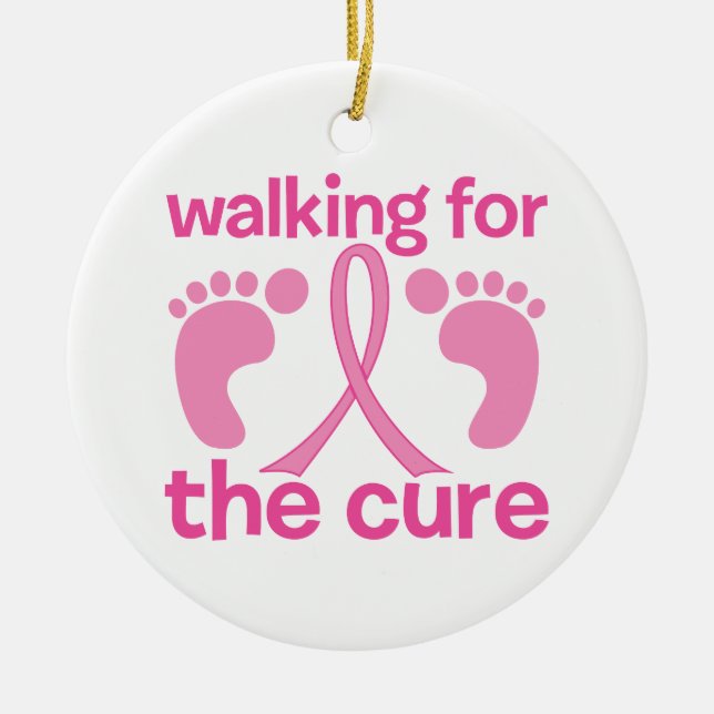 Walking For The Cure Ceramic Ornament (Front)