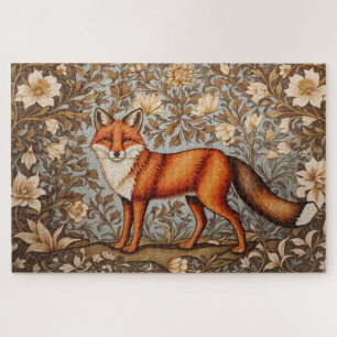 Walking Fox William Morris Inspired  Jigsaw Puzzle