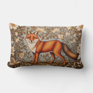 Walking Fox William Morris Inspired Lumbar Pillow