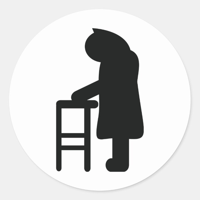 walking frame granny sticker