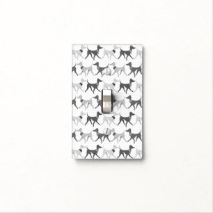 Walking Greyhounds black and white Light Switch Cover