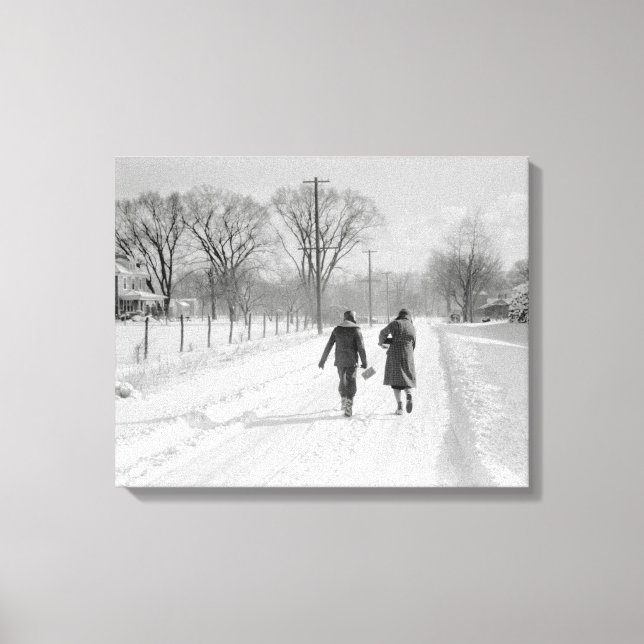 Walking Home From School, 1940 Canvas Print (Front)