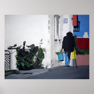 Walking Home on a Sunny Day in the Azores Poster