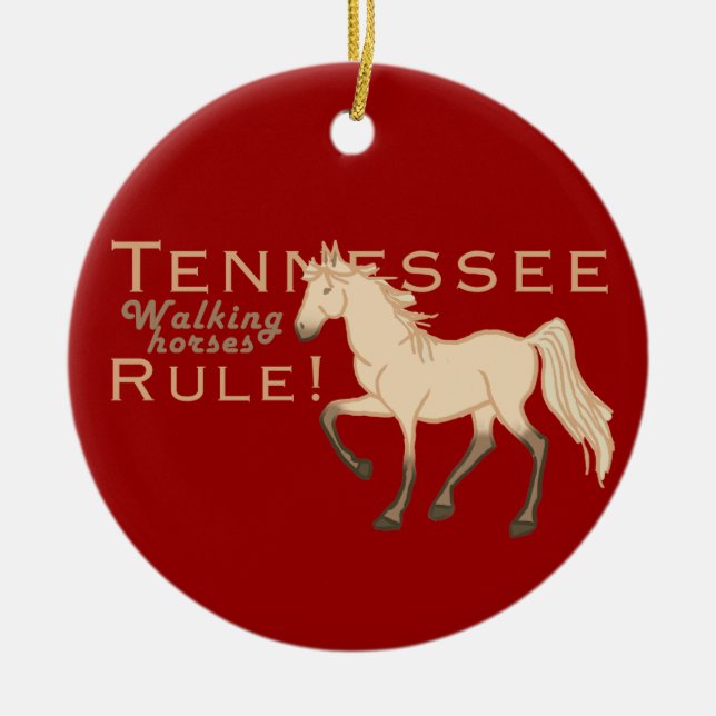 Walking Horses Rule Ceramic Ornament (Front)