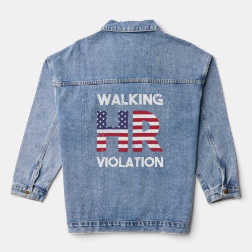 Walking hr violation  denim jacket
